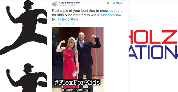Twitter @ClayBuchholzFdn Hashtags  #BuchholzBowl and #FlexforKids